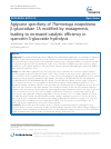 Scholarly article on topic 'Aglycone specificity of Thermotoga neapolitana β-glucosidase 1A modified by mutagenesis, leading to increased catalytic efficiency in quercetin-3-glucoside hydrolysis'