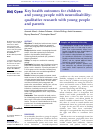 Scholarly article on topic 'Key health outcomes for children and young people with neurodisability: qualitative research with young people and parents'