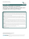 Scholarly article on topic 'Feasibility, acceptability and potential effectiveness of dignity therapy for family carers of people with motor neurone disease'