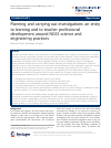 Scholarly article on topic 'Planning and carrying out investigations: an entry to learning and to teacher professional development around NGSS science and engineering practices'