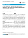 Scholarly article on topic 'PReS-FINAL-2105: Can routine clinical and laboratory data predict JIA diagnosis and disease course in acute arthritis?'