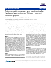 Scholarly article on topic 'Anthropometric measures and nutrition intake, habits and perceptions of Division I women’s volleyball players'