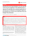 Scholarly article on topic 'Identification and characterization of a virus-specific continuous B-cell epitope on the PrM/M protein of Japanese Encephalitis Virus: potential application in the detection of antibodies to distinguish Japanese Encephalitis Virus infection from West Nile Virus and Dengue Virus infections'