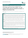 Scholarly article on topic 'Exposure to HIV prevention programmes associated with improved condom use and uptake of HIV testing by female sex workers in Nagaland, Northeast India'
