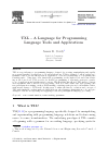 Scholarly article on topic 'TXL - A Language for Programming Language Tools and Applications'