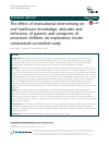 Scholarly article on topic 'The effect of motivational interviewing on oral healthcare knowledge, attitudes and behaviour of parents and caregivers of preschool children: an exploratory cluster randomised controlled study'