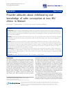 Scholarly article on topic 'Provider attitudes about childbearing and knowledge of safer conception at two HIV clinics in Malawi'