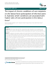Scholarly article on topic 'The impact of chronic conditions of care recipients on the labour force participation of informal carers in Australia: which conditions are associated with higher rates of non-participation in the labour force?'