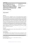 Scholarly article on topic 'From Multinationals to Business Tycoons: Media Ownership and Journalistic Autonomy in Central and Eastern Europe'