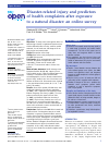 Scholarly article on topic 'Disaster-related injury and predictors of health complaints after exposure to a natural disaster: an online survey'