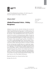 Scholarly article on topic 'Global Financial Crisis – Policy Response'