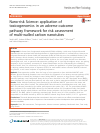 Scholarly article on topic 'Nano-risk Science: application of toxicogenomics in an adverse outcome pathway framework for risk assessment of multi-walled carbon nanotubes'