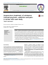 Scholarly article on topic 'Acupuncture treatment of substance-induced psychosis, addiction and pain: A review with case study'