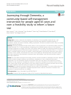 Scholarly article on topic 'Journeying through Dementia, a community-based self-management intervention for people aged 65 years and over: a feasibility study to inform a future trial'