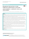 Scholarly article on topic 'Educational interventions to train healthcare professionals in end-of-life communication: a systematic review and meta-analysis'