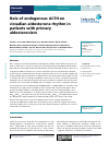 Scholarly article on topic 'Role of endogenous ACTH on circadian aldosterone rhythm in patients with primary aldosteronism'