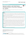 Scholarly article on topic 'Seasonal variations and shared latrine cleaning practices in the slums of Kampala city, Uganda'