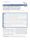 Scholarly article on topic 'High-throughput DNA sequencing to survey bacterial histidine and tyrosine decarboxylases in raw milk cheeses'