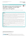 Scholarly article on topic '360-degree cervical spinal arthrodesis for treatment of pediatric cervical spinal tuberculosis with kyphosis'