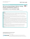 Scholarly article on topic 'HIV risk and psychological distress among female entertainment workers in Cambodia: a cross-sectional study'