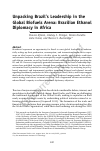 Scholarly article on topic 'Unpacking Brazil’s Leadership in the Global Biofuels Arena: Brazilian Ethanol Diplomacy in Africa'