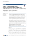 Scholarly article on topic 'Solving a mathematical model integrating unequal-area facilities layout and part scheduling in a cellular manufacturing system by a genetic algorithm'