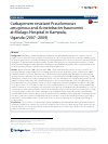 Scholarly article on topic 'Carbapenem resistant Pseudomonas aeruginosa and Acinetobacter baumannii at Mulago Hospital in Kampala, Uganda (2007–2009)'