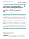 Scholarly article on topic '“Perspectives on financing population-based health care towards Universal Health Coverage among employed individuals in Ghanzi district, Botswana: A qualitative study”'