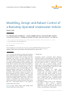 Scholarly article on topic 'Modelling, Design and Robust Control of a Remotely Operated Underwater Vehicle'