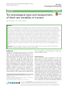 Scholarly article on topic 'The physiological basis and measurement of heart rate variability in humans'