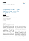Scholarly article on topic 'Feedback Linearization Control of a Shunt Active Power Filter Using a Fuzzy Controller'