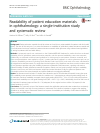 Scholarly article on topic 'Readability of patient education materials in ophthalmology: a single-institution study and systematic review'