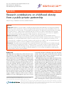 Scholarly article on topic 'Research contributions on childhood obesity from a public-private partnership'