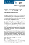Scholarly article on topic 'Political Dynasties in the UK House of Commons: The Null Effect of Narrow Electoral Selection'