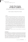 Scholarly article on topic 'Gender Stereotyping of Political Candidates'