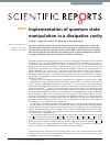 Scholarly article on topic 'Implementation of quantum state manipulation in a dissipative cavity'