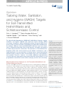 Scholarly article on topic 'Tailoring Water, Sanitation, and Hygiene (WASH) Targets for Soil-Transmitted Helminthiasis and Schistosomiasis Control'