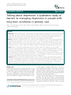 Scholarly article on topic 'Talking about depression: a qualitative study of barriers to managing depression in people with long term conditions in primary care'