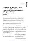 Scholarly article on topic 'History as an Obstacle: Impact of Temporal-Based Social Categorizations on Polish-Jewish Intergroup Contact'
