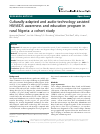 Scholarly article on topic 'Culturally-adapted and audio-technology assisted HIV/AIDS awareness and education program in rural Nigeria: a cohort study'