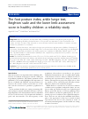 Scholarly article on topic 'The foot posture index, ankle lunge test, Beighton scale and the lower limb assessment score in healthy children: a reliability study'