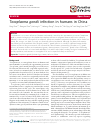 Scholarly article on topic 'Toxoplasma gondii infection in humans in China'