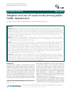 Scholarly article on topic 'Adoption and use of social media among public health departments'