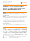 Scholarly article on topic 'The effects of lighting conditions and food restriction paradigms on locomotor activity of common spiny mice, Acomys cahirinus'