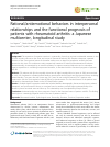 Scholarly article on topic 'Rational/antiemotional behaviors in interpersonal relationships and the functional prognosis of patients with rheumatoid arthritis: a Japanese multicenter, longitudinal study'