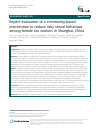 Scholarly article on topic 'Impact evaluation of a community-based intervention to reduce risky sexual behaviour among female sex workers in Shanghai, China'