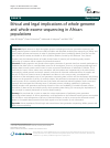 Scholarly article on topic 'Ethical and legal implications of whole genome and whole exome sequencing in African populations'