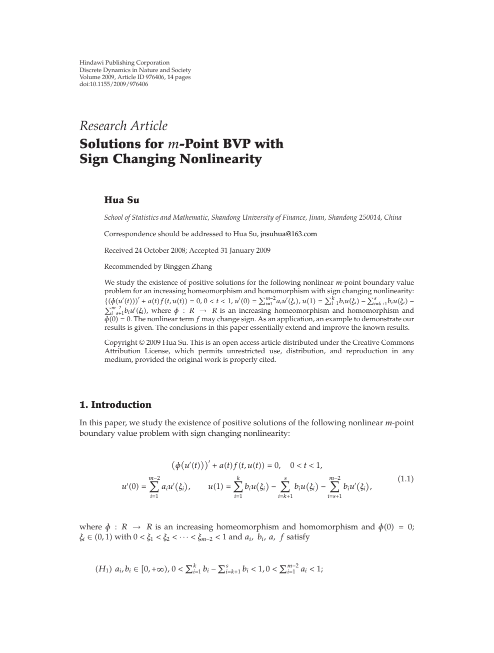 Solutions For M Point Bvp With Sign Changing Nonlinearity Topic Of Research Paper In Mathematics Download Scholarly Article Pdf And Read For Free On Cyberleninka Open Science Hub