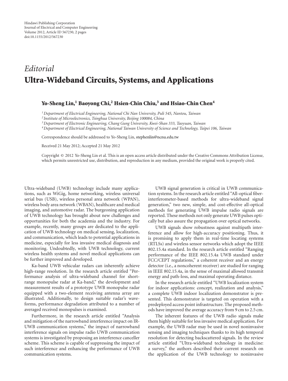 Journal of Electrical and Electronic Systems- Open Access Journal