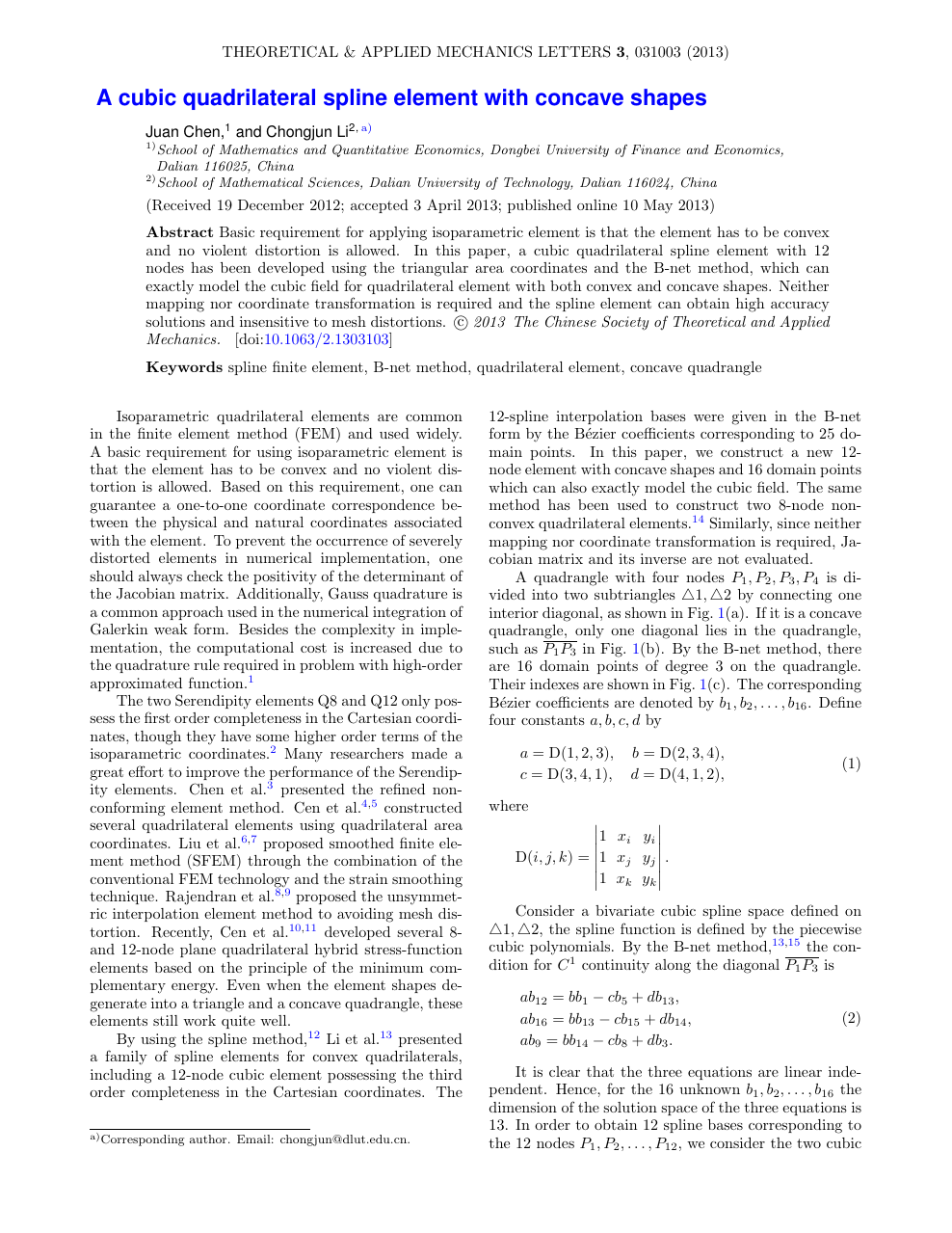 A Cubic Quadrilateral Spline Element With Concave Shapes Topic Of Research Paper In Mathematics Download Scholarly Article Pdf And Read For Free On Cyberleninka Open Science Hub